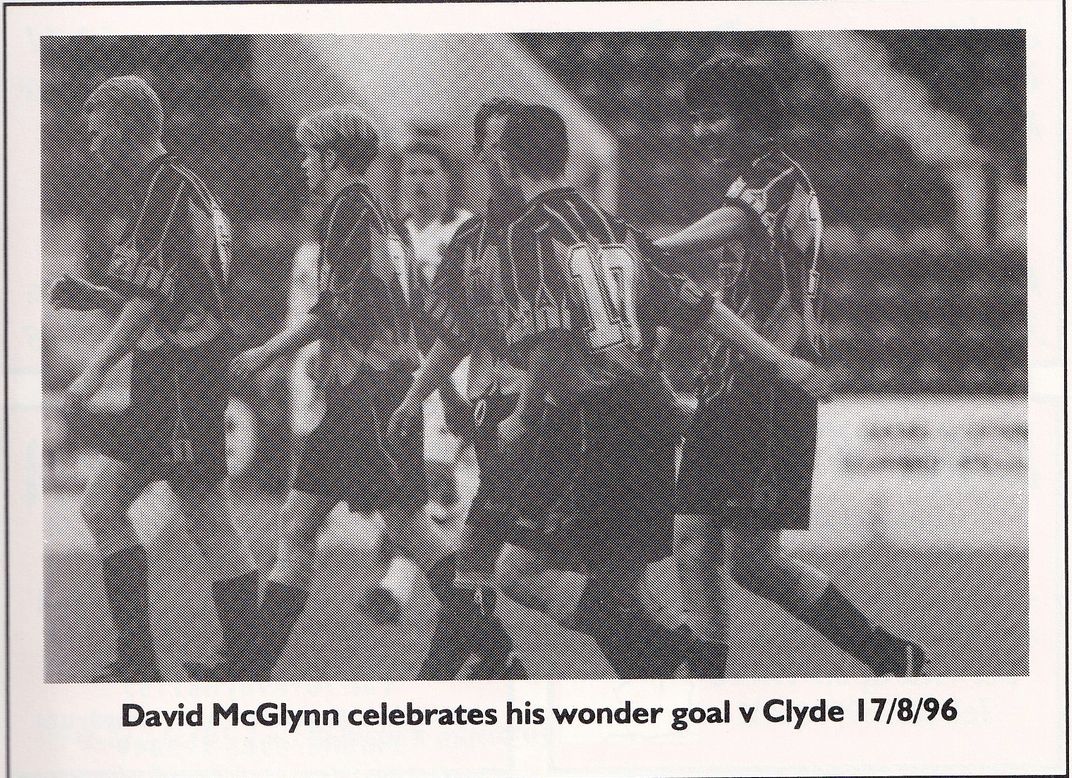 David McGlynn celebrates his goal for Berwick Rangers against Clyde